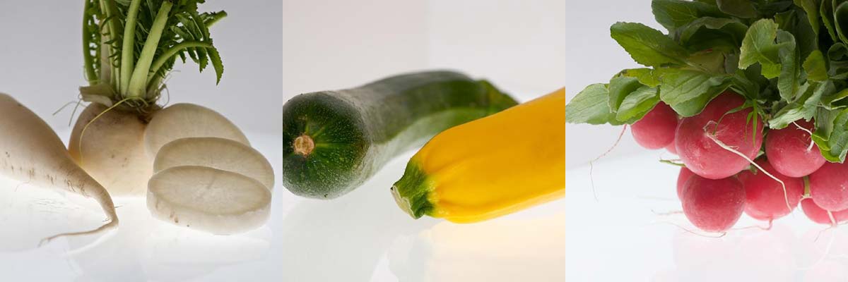 Rettich, Zucchini, Radischen